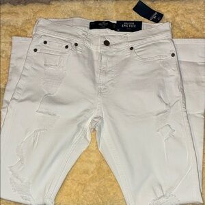 Hollister White Ripped Jeans